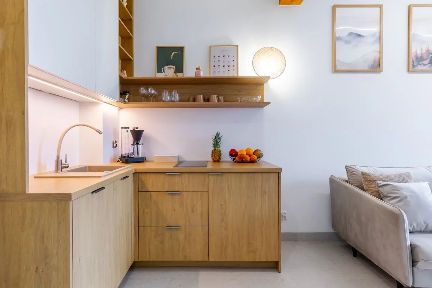 Kuchyňský kout v apartmánu Mariental